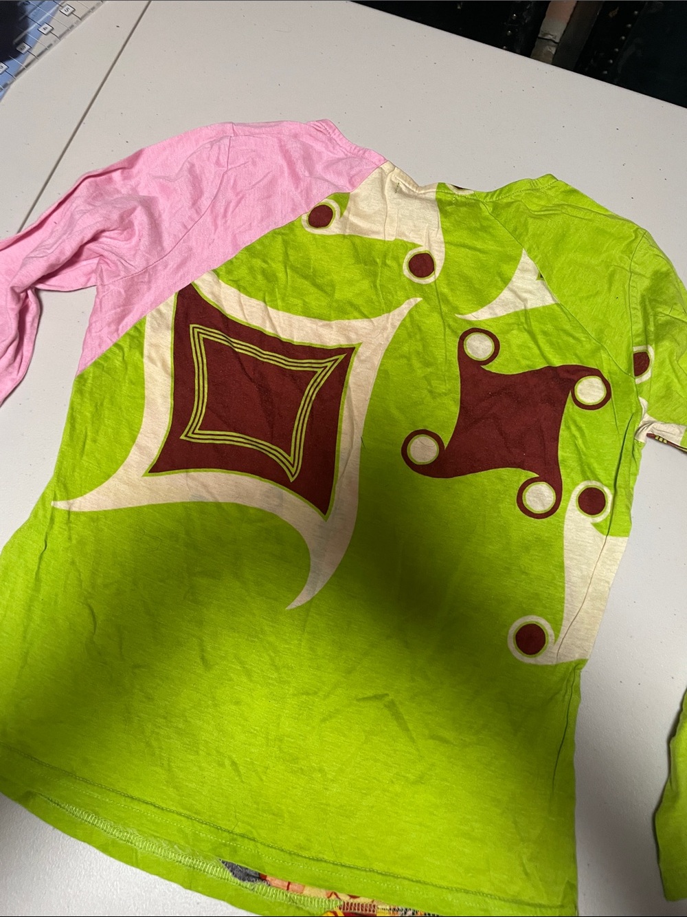Custo Barcelona Pink & Lime Graphic Long Sleeve Top - Picture 4 of 6